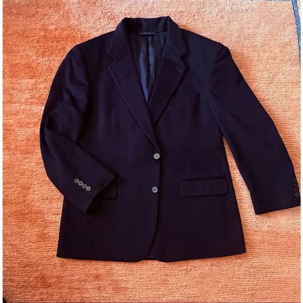 Vintage Mens Black Brooks Brothers Cashmere Blazer Sport Coat Size 54 Size / 44R